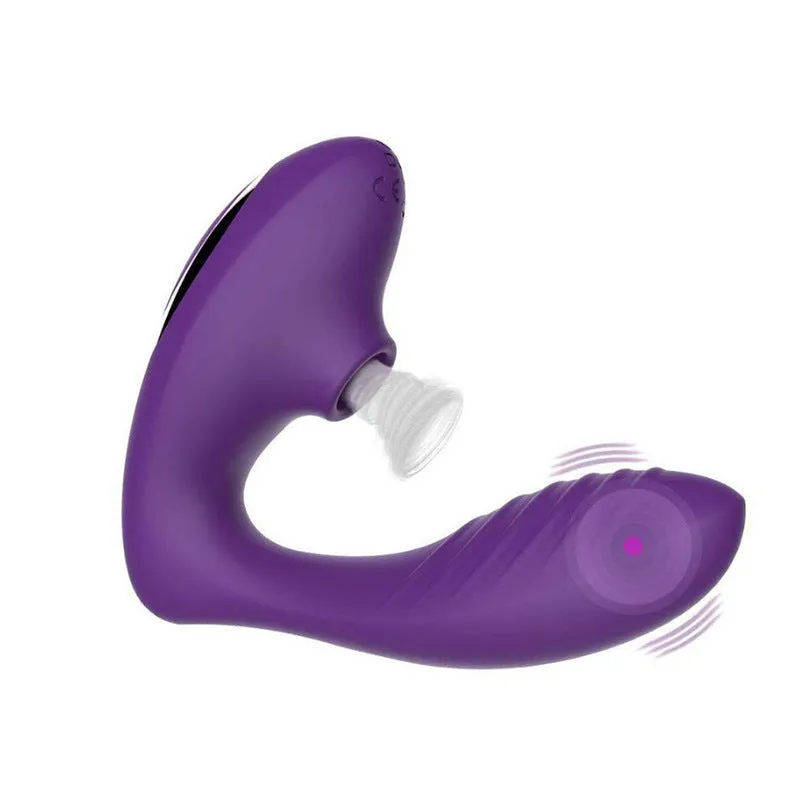Clit Sucking Vibrating Anal Dildo - Double End Clitroral G Spot Prostate Massager