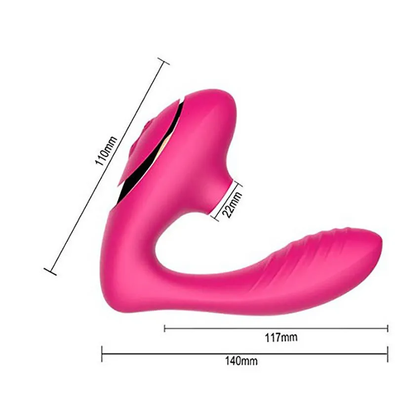 Clit Sucking Vibrating Anal Dildo - Double End Clitroral G Spot Prostate Massager