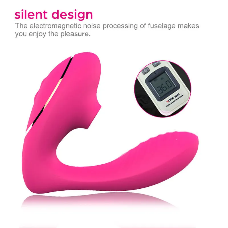 Clit Sucking Vibrating Anal Dildo - Double End Clitroral G Spot Prostate Massager