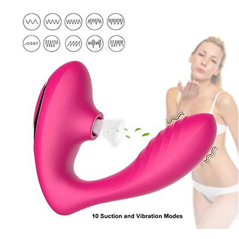 Clit Sucking Vibrating Anal Dildo - Double End Clitroral G Spot Prostate Massager
