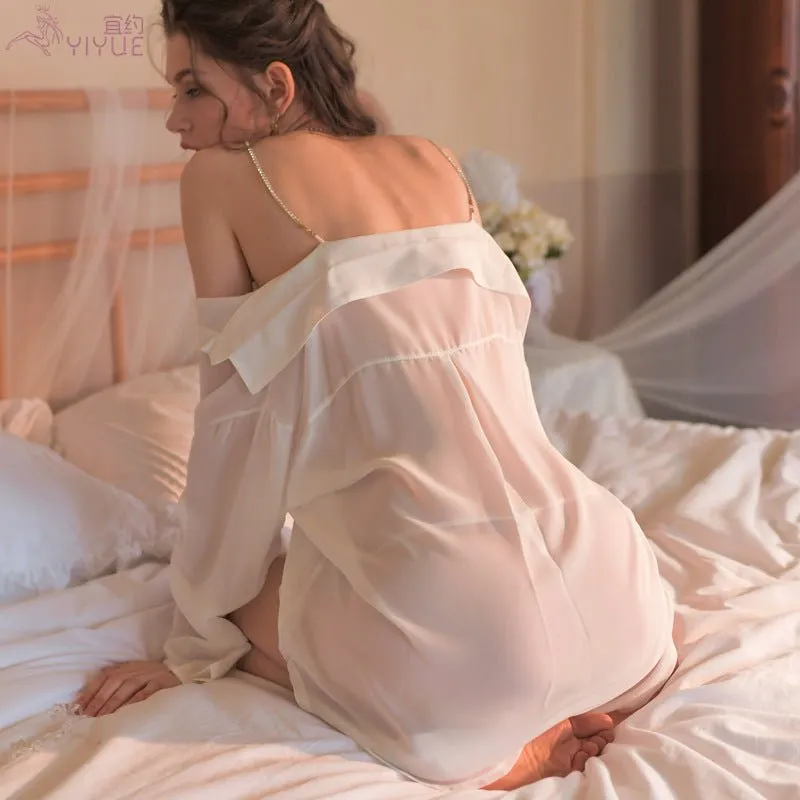 Cloud Nine Boyfriend Shirt Style Off-Shoulder Lingerie