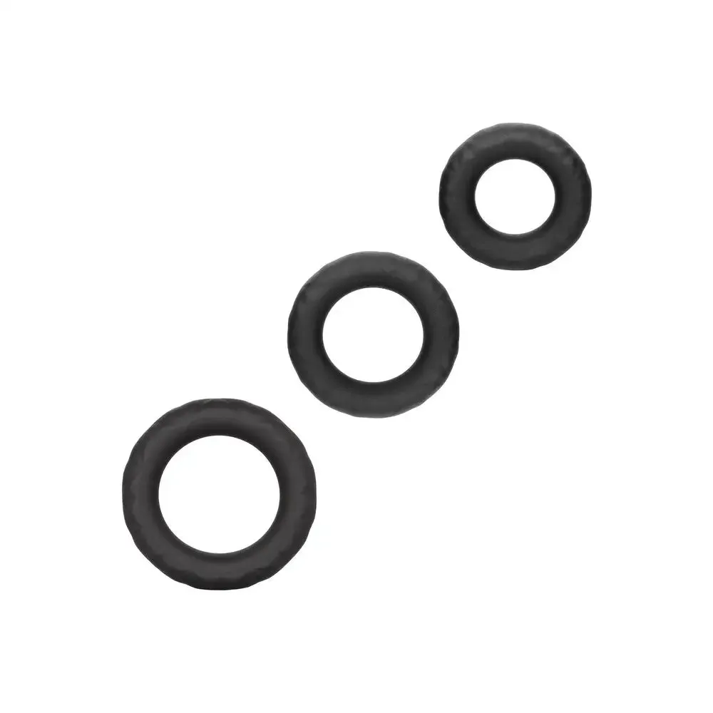 Colt Silicone Black Stretchy Ultra Soft Cock Ring Set
