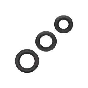 Colt Silicone Black Stretchy Ultra Soft Cock Ring Set