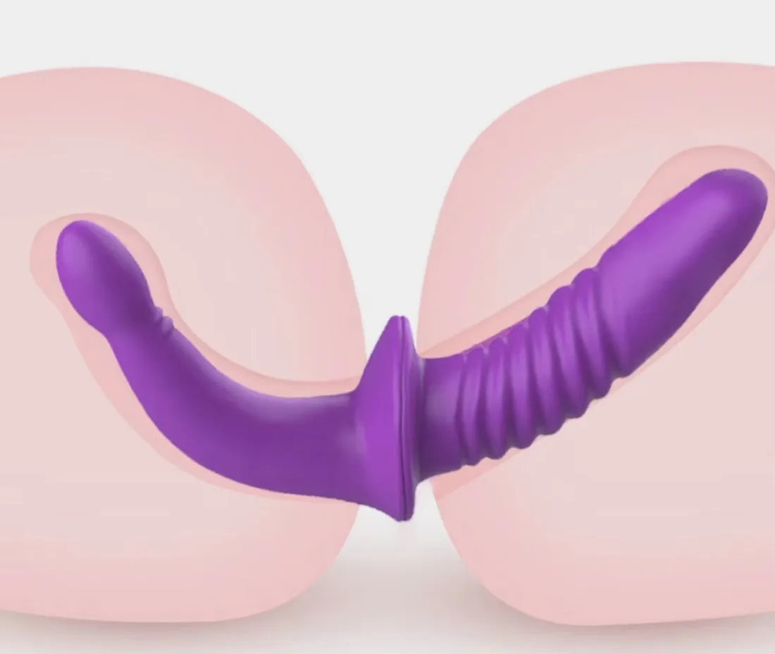 Come Closer Double Ended Dildo | Vagina | Anal | Purple | Soft Silicone
