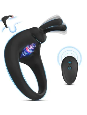 Couples Bunny Rabbit  | Vibrating Cock Ring | 10 Modes | Remote Control | USB