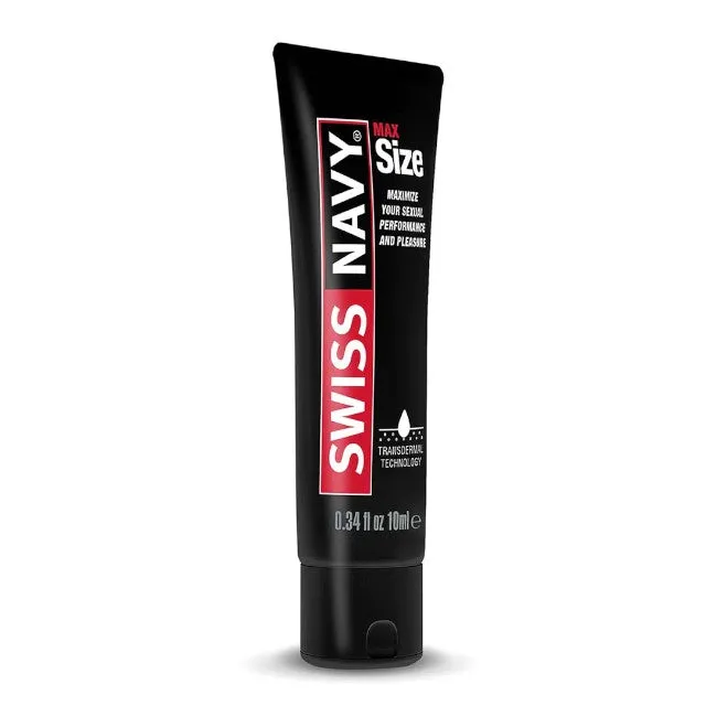 Cremă SWISS NAVY Max Size. pentru libido masculin și creșterea rezistenței sexuale. cu mentol și aloe vera. 10 ml