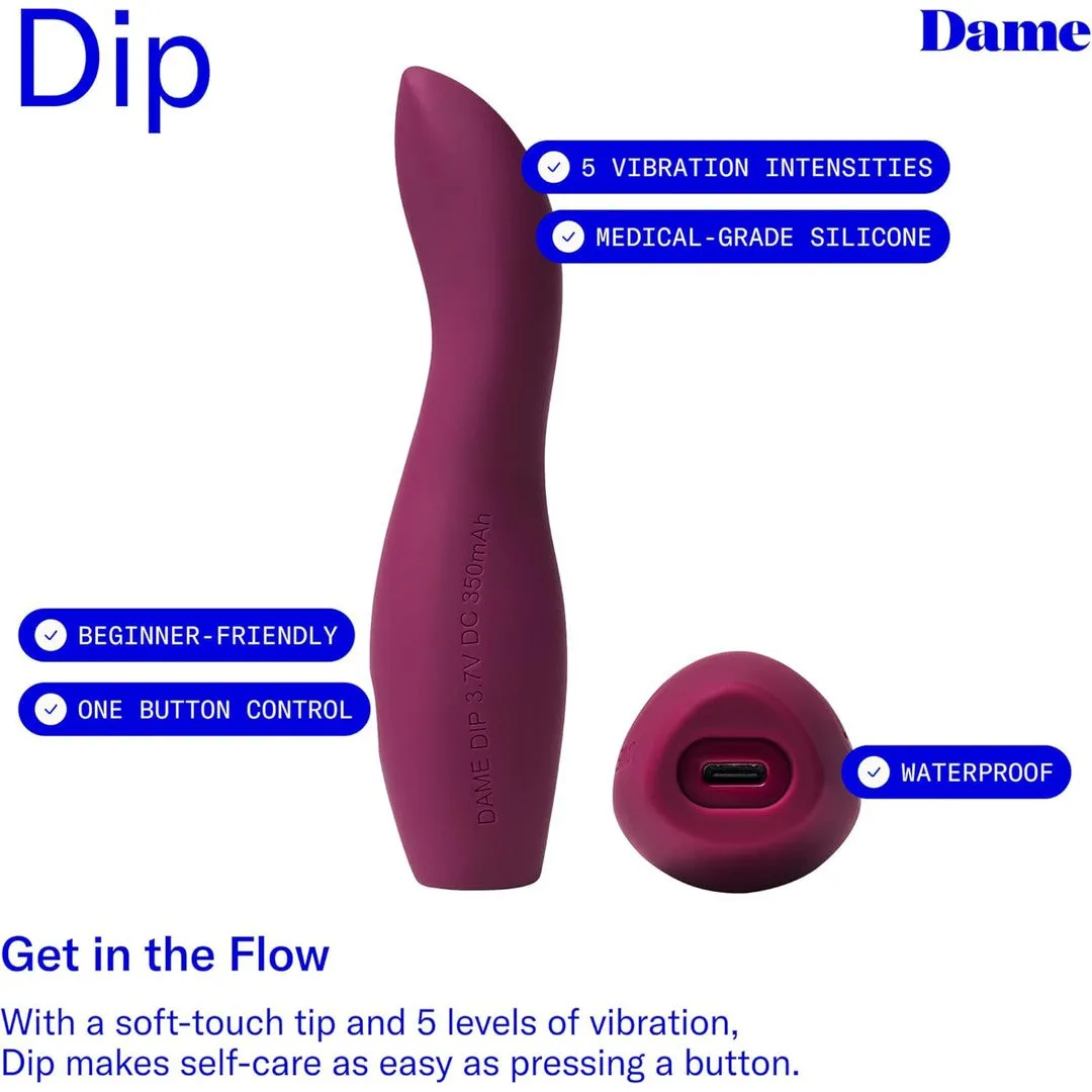 Dame Dip 2.0 Bullet Vibrator Plum