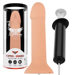 Dildo cu functie de ejaculare MYTHOLOGY Flipper Squirting Dildo. silicon moale si flexibil. culoarea pielii. 17 cm