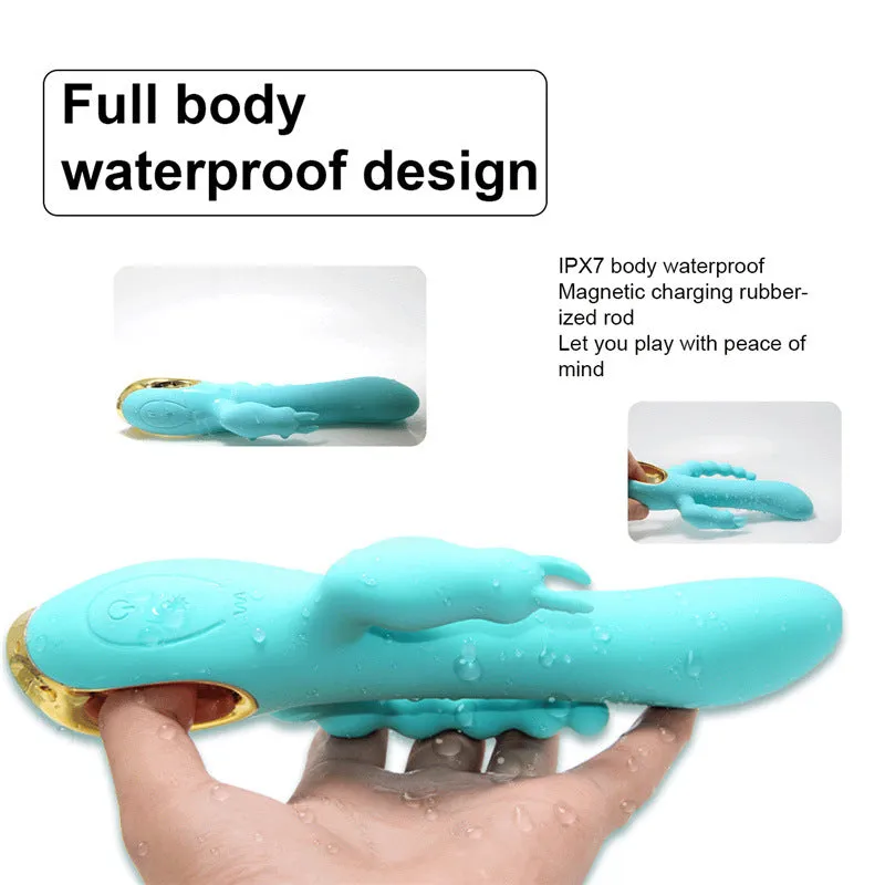 Domlust Three-Head Dragon Vibrator- G-spot Rabbit Beads Anus Stimulation 3-in-1 Female Sex Toys