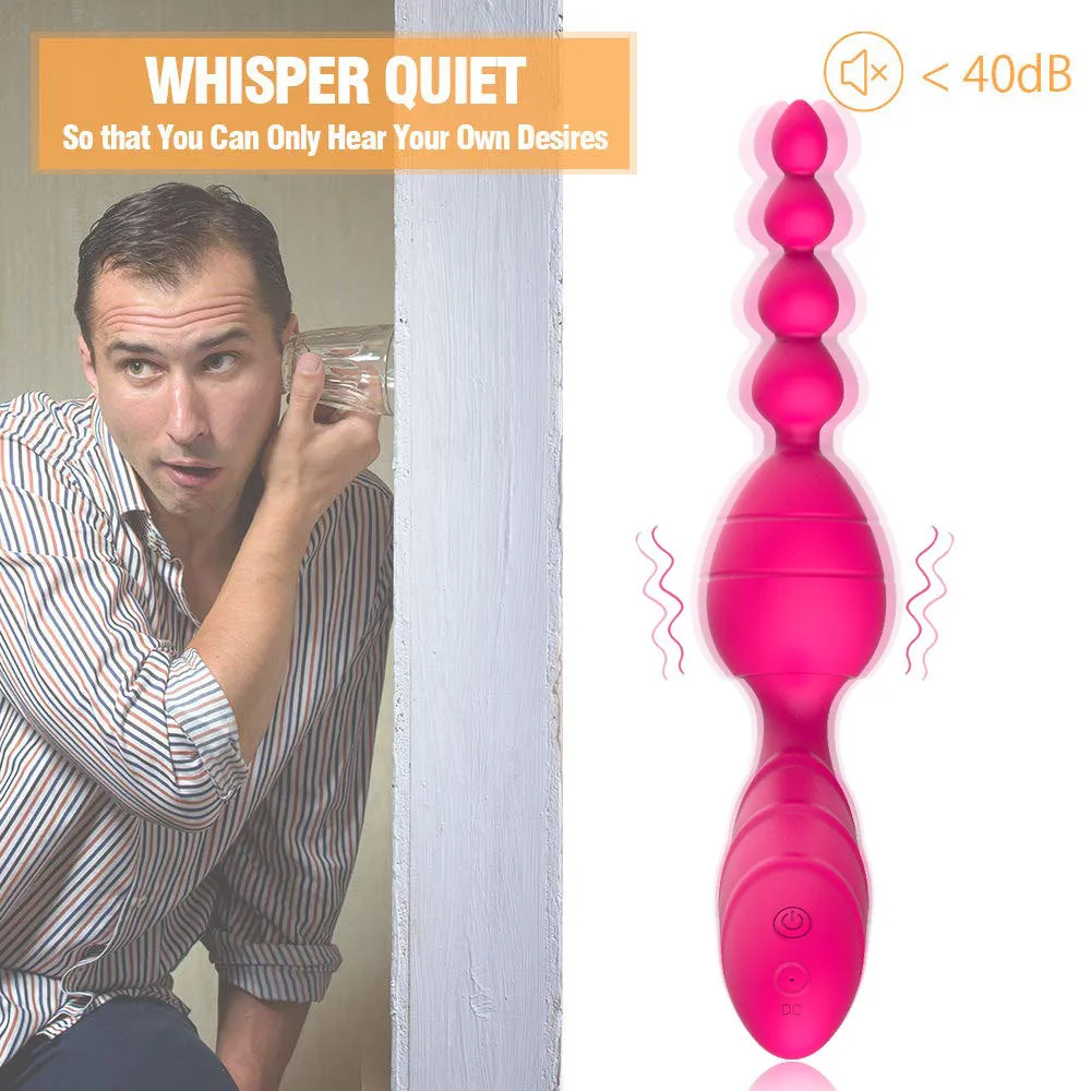Double End Anal Dildo G Spot Vibrator - Changeable Clit Stimulator Anal Beads Prostate Massager