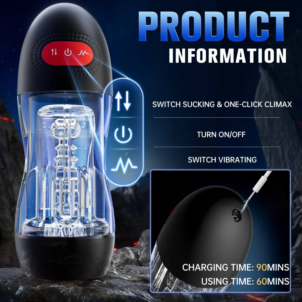 ELROY| Upgraded Suction and Vibration App Control Male Masturbator