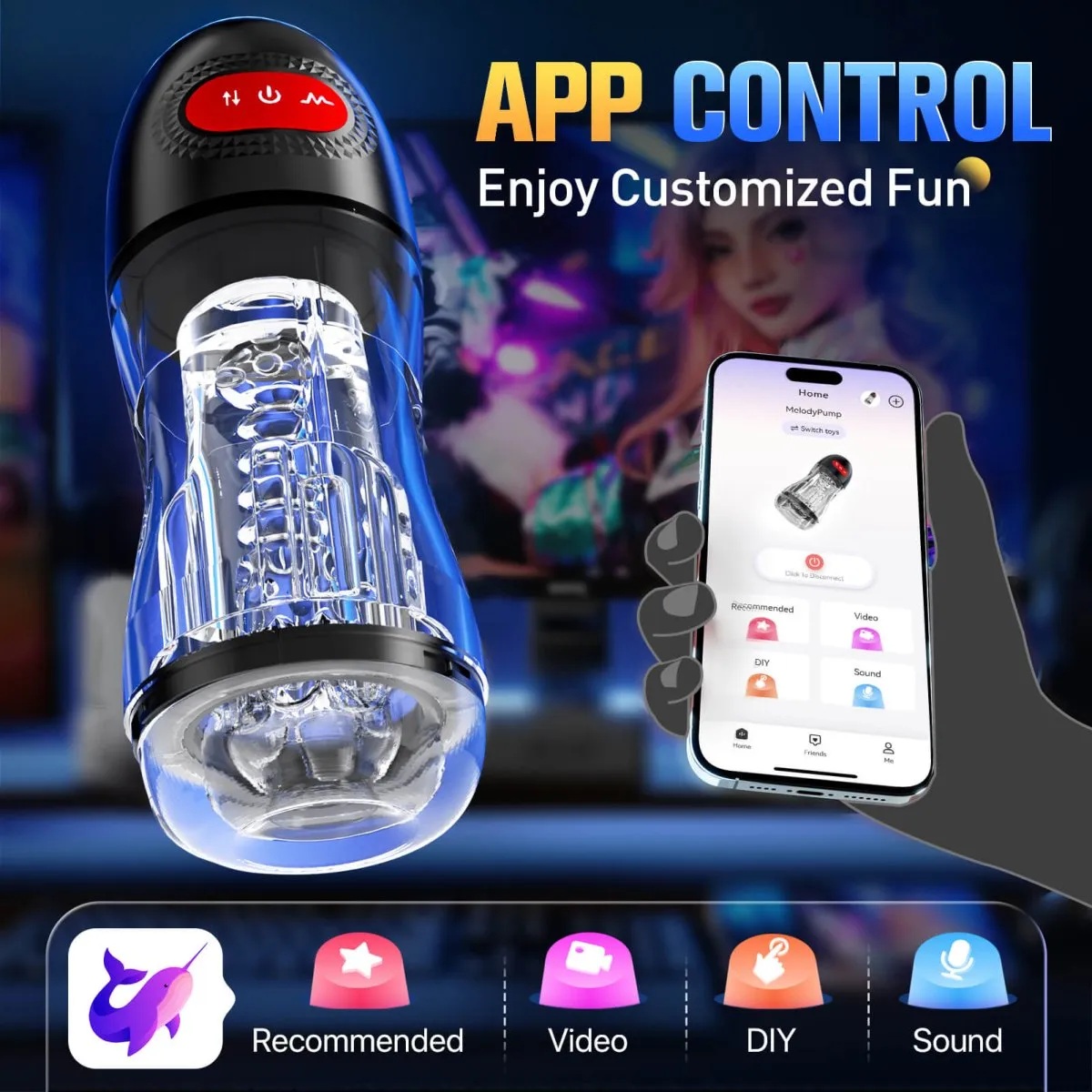 ELROY| Upgraded Suction and Vibration App Control Male Masturbator