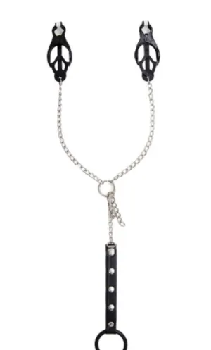 Fetish Dual-Stim | Three-Leaf Nipple Clamps & Cock Ring