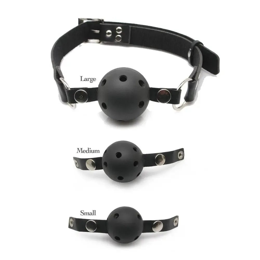 Fetish Fantasy Series Black Leather Beginners Ball Gag with Buckles