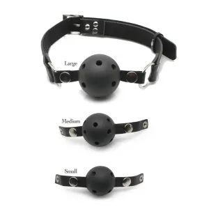 Fetish Fantasy Series Black Leather Beginners Ball Gag with Buckles