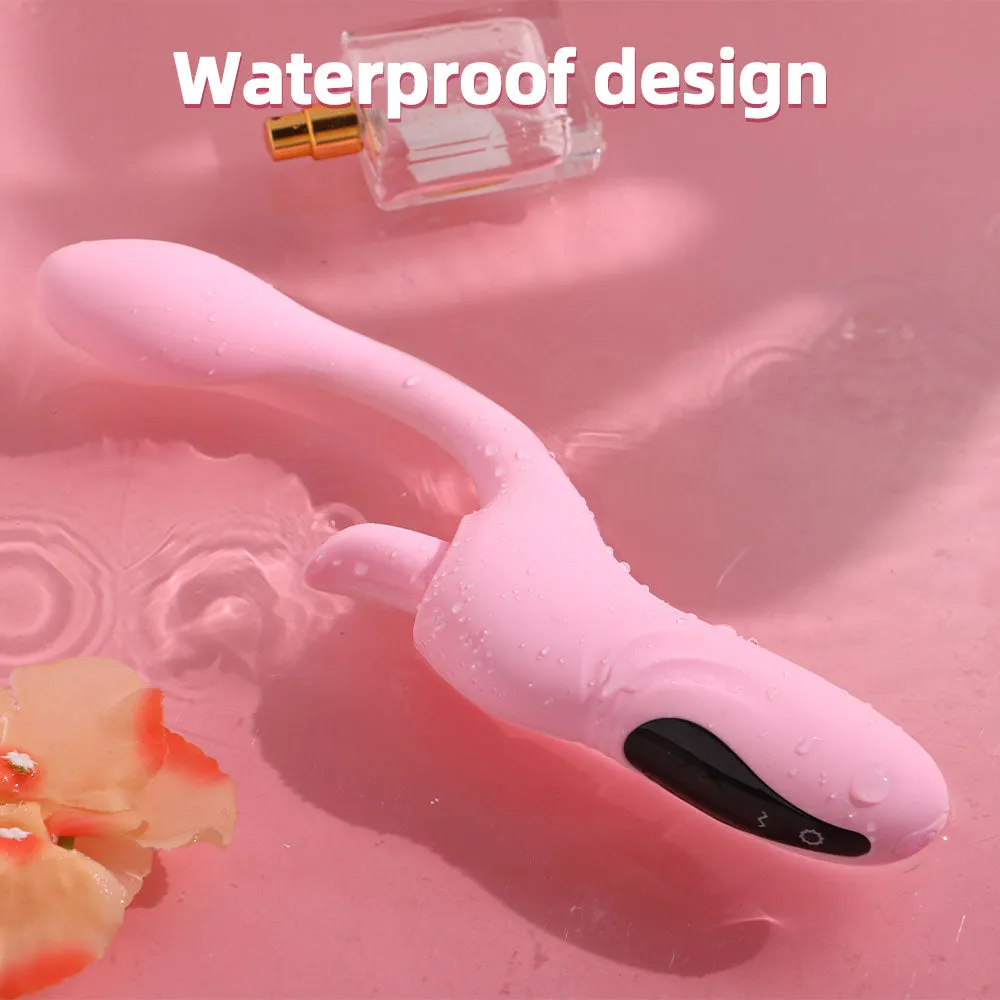 Finger Anal Dildo G Spot Vibrator Tongue Clit Stimulator - Handheld LED Panel Silicone Sex Toy for Women