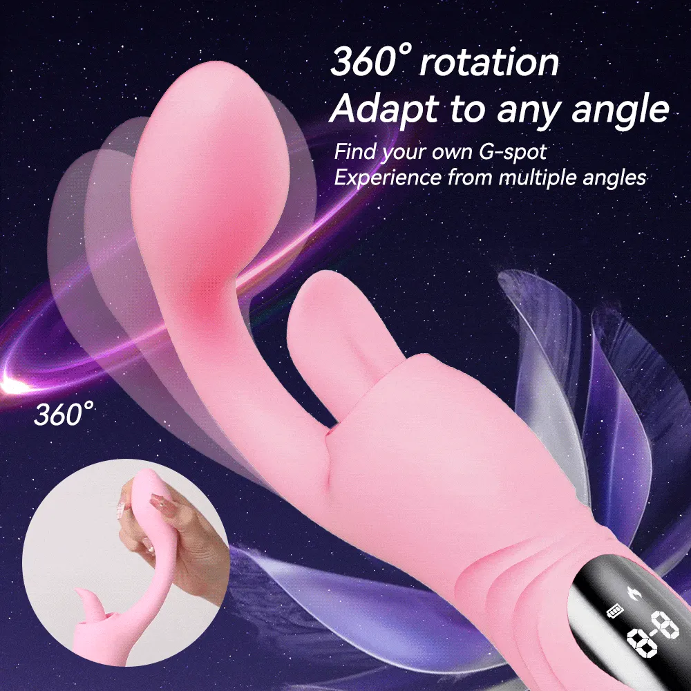 Finger Anal Dildo G Spot Vibrator Tongue Clit Stimulator - Handheld LED Panel Silicone Sex Toy for Women