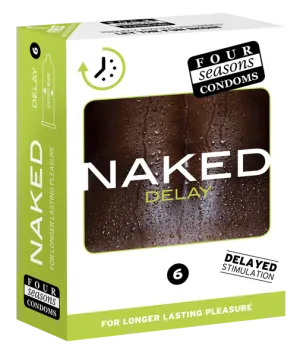 Four Seasons Naked Delay 6's Latex Male Condoms 54mm
