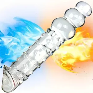 Glass Real Anal Beads Transparent Crystal Penis Double Head Glass Dildo