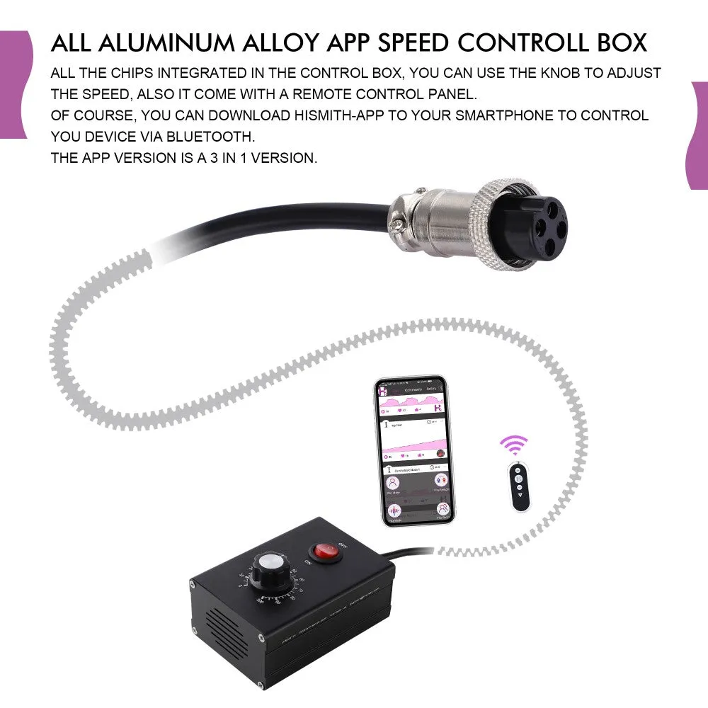 Hismith Table Top 2.0 Pro Sex Machine with APP/Remote/Wired Control. 100-Watt Motor. KlicLok System