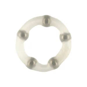Inel pentru penis SEVEN CREATIONS Robotic Beaded Cockring. din silicon. design cu bile pentru stimulare. transparent