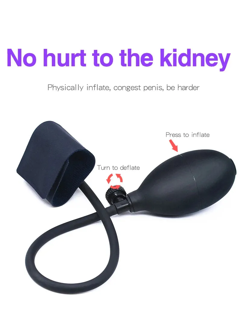 Inflatable Cock Sleeve Penis Enlarger Sex Toy for Men - Penis Ring Delay Ejaculation Trainer