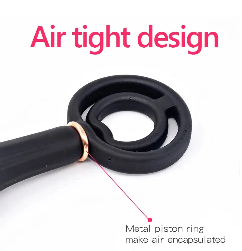 Inflatable Dildo Anal Plug - Dual Steel Ball Build-in Resizable Butt Plug Sex Toys for Men Women