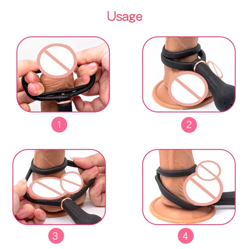 Inflatable Dildo Anal Plug - Dual Steel Ball Build-in Resizable Butt Plug Sex Toys for Men Women