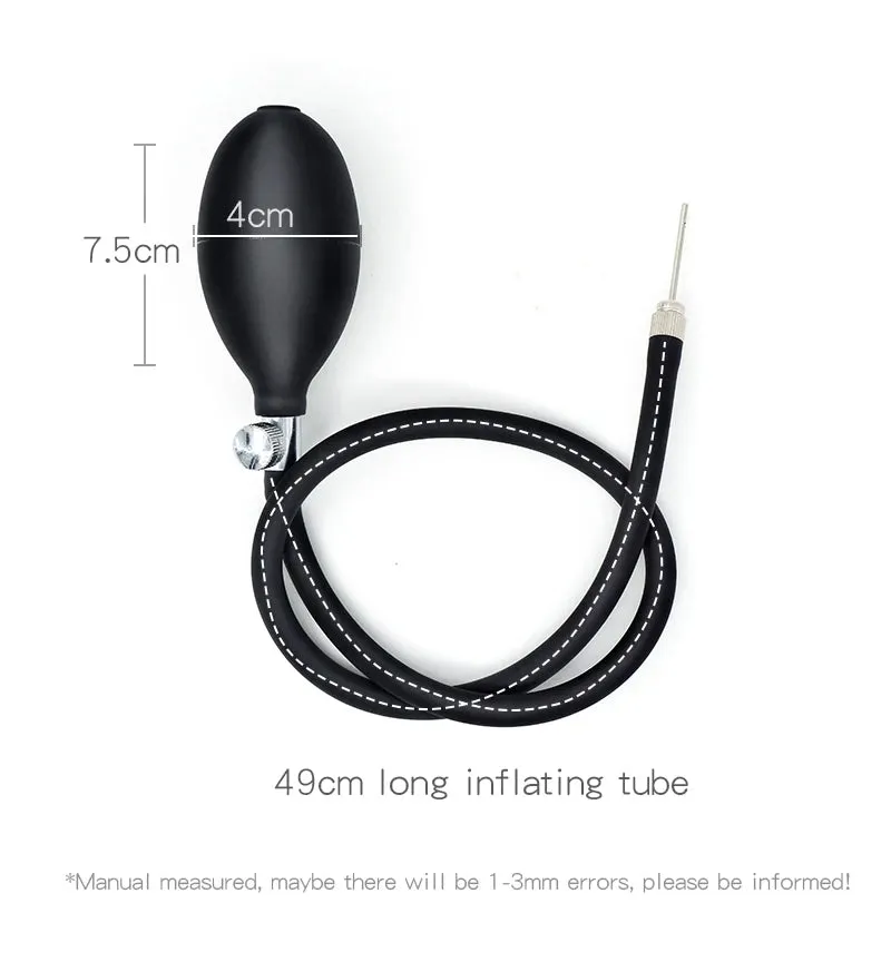 Inflatable Dildo Anal Plug - Dual Steel Ball Build-in Resizable Butt Plug Sex Toys for Men Women