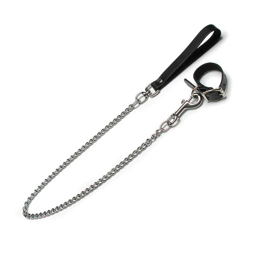 KinkLab Buckling Cock Ring and Chain Leash Set