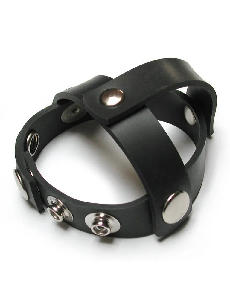 KinkLab Snap-On Ball Splitting Cock Harness. Rubber
