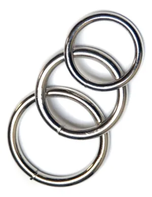 KinkLab Steel Cock Rings. 3-Pack
