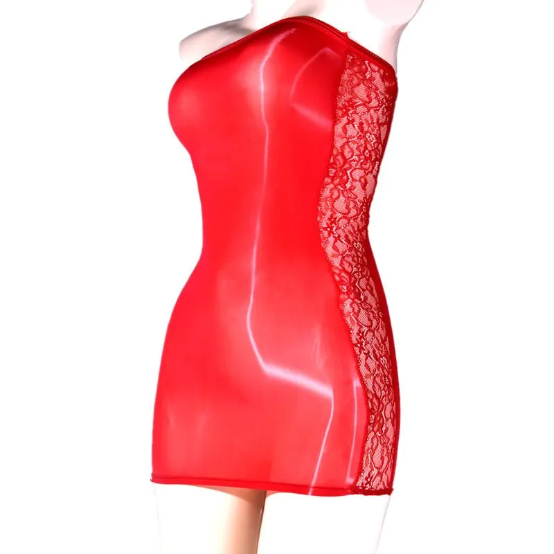 Lace Stockings Oiled Smocked Dress