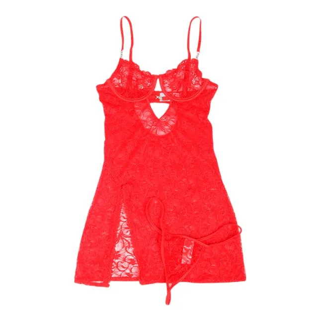 Lenjerie sexy SUBBLIME Lace Babydoll. design cu decupaj sub sân și bretele ajustabile. culoare roșu. mărime S/M (model 954208)
