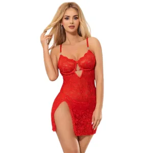 Lenjerie sexy SUBBLIME Lace Babydoll. design cu decupaj sub sân și bretele ajustabile. culoare roșu. mărime S/M (model 954208)