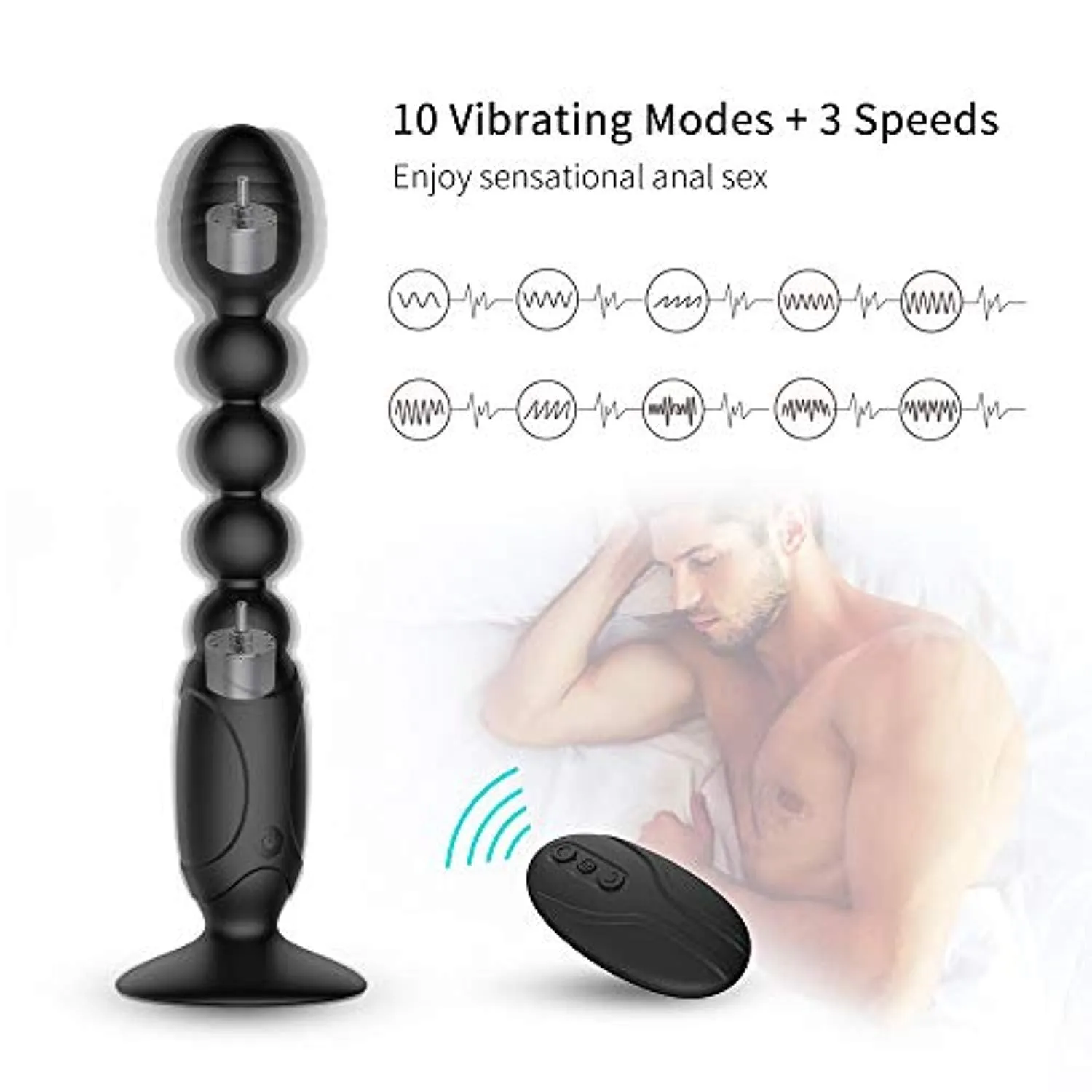 LonganDelight - Anal Vibrator Prostate Massager Butt Plug With Suction Cup