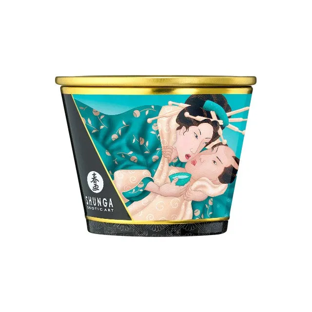 Lumânare pentru masaj SHUNGA Sensual - Island Blossoms. cu uleiuri 100% naturale. cu aromă de flori exotice. 170 ml