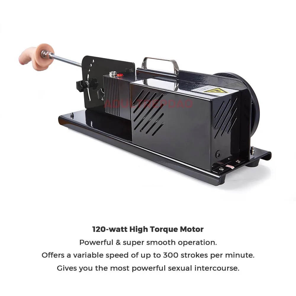 Lustti Classic Sex Machine FM12 with 120-Watt Motor. Anti-Rotation Connecting System