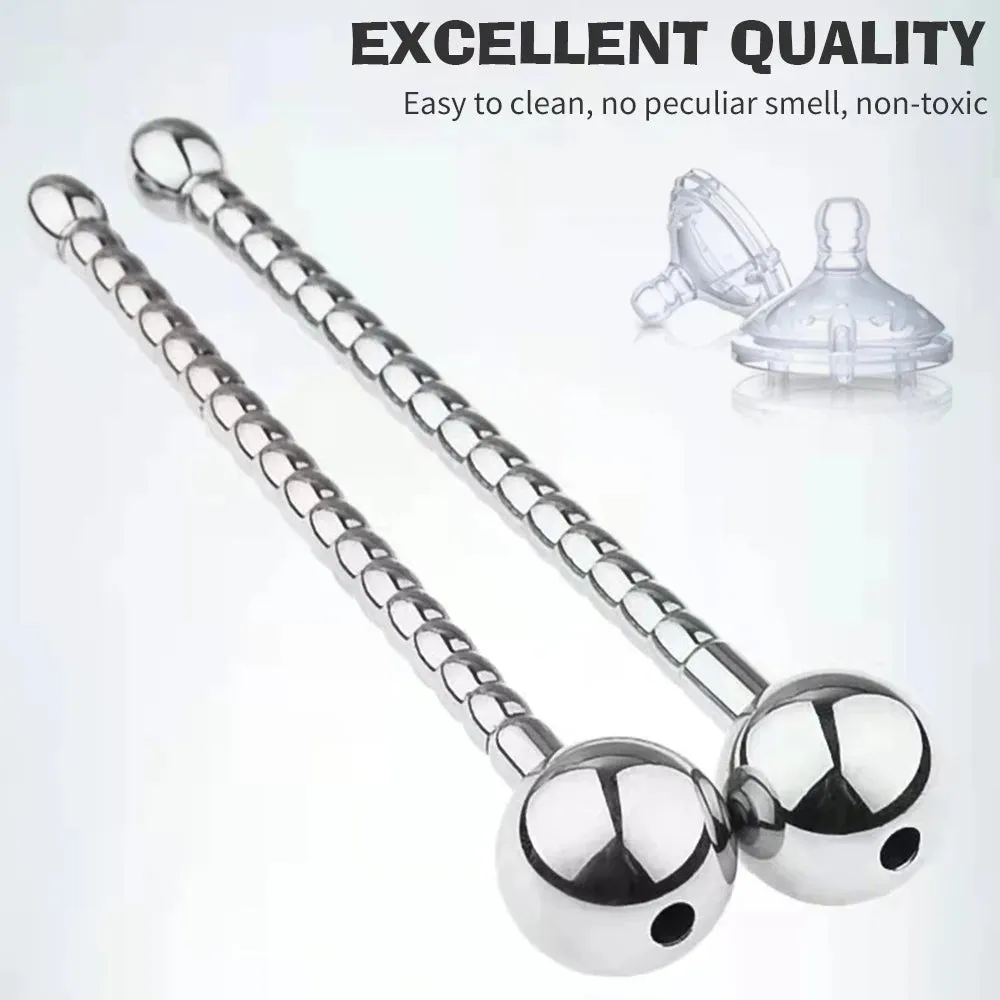 Metal Dildo Penis Plug - Stainless Steel Horse-Eye Stick Penis Milking Male Sex Toys
