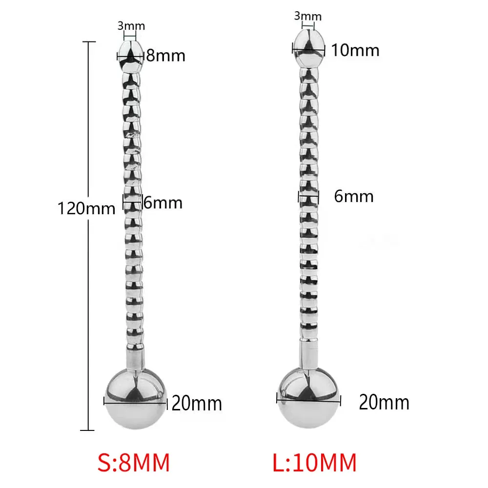Metal Dildo Penis Plug - Stainless Steel Horse-Eye Stick Penis Milking Male Sex Toys