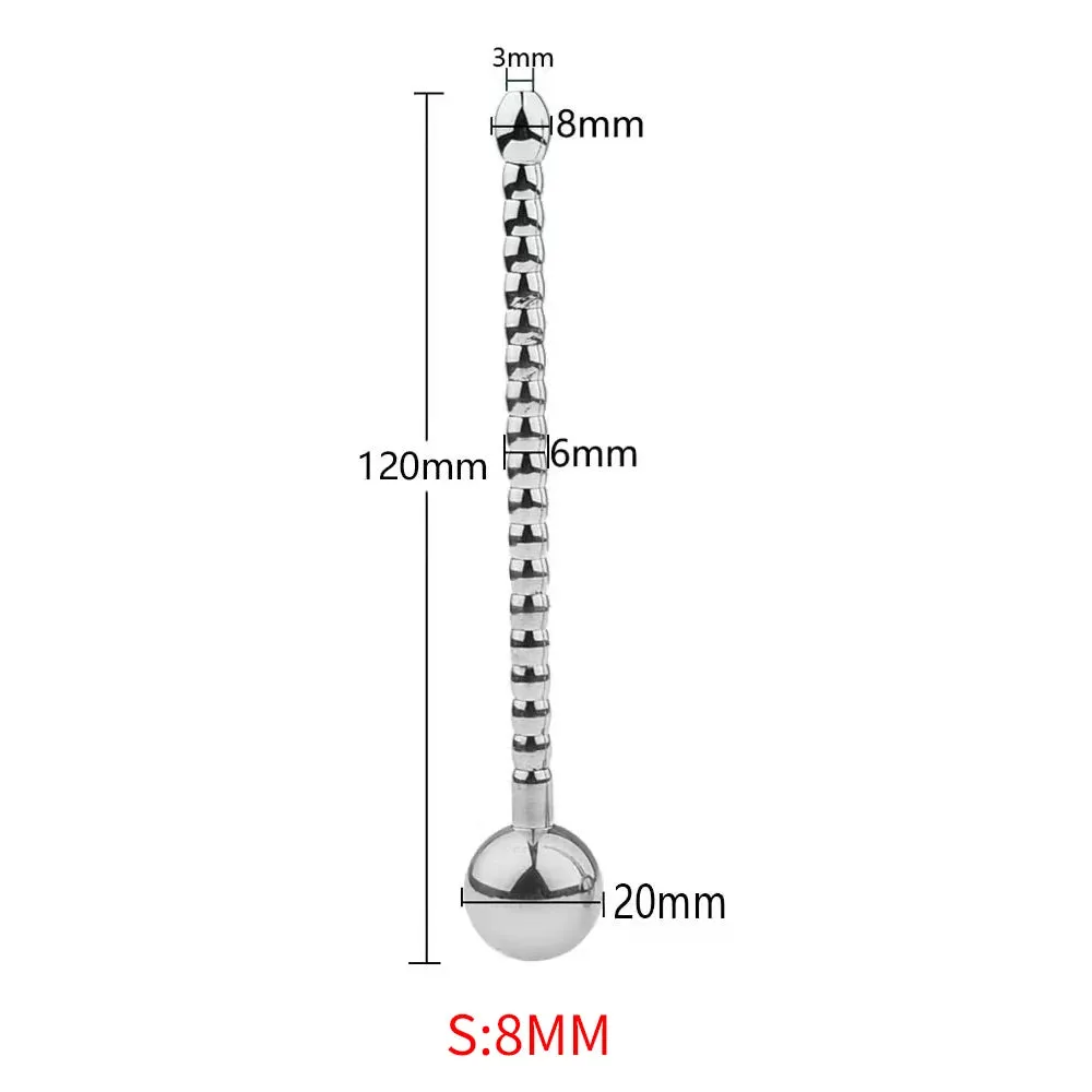 Metal Dildo Penis Plug - Stainless Steel Horse-Eye Stick Penis Milking Male Sex Toys