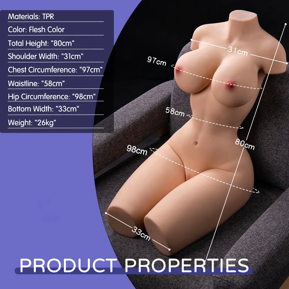 Mia: 57.32lb Big Boobs Life-size Adult Love Doll Torso
