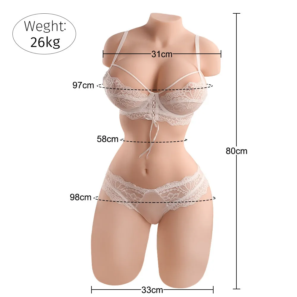 Mia(For EU Customers): 57.32lb Big Boobs Life-size Adult Love Doll Torso