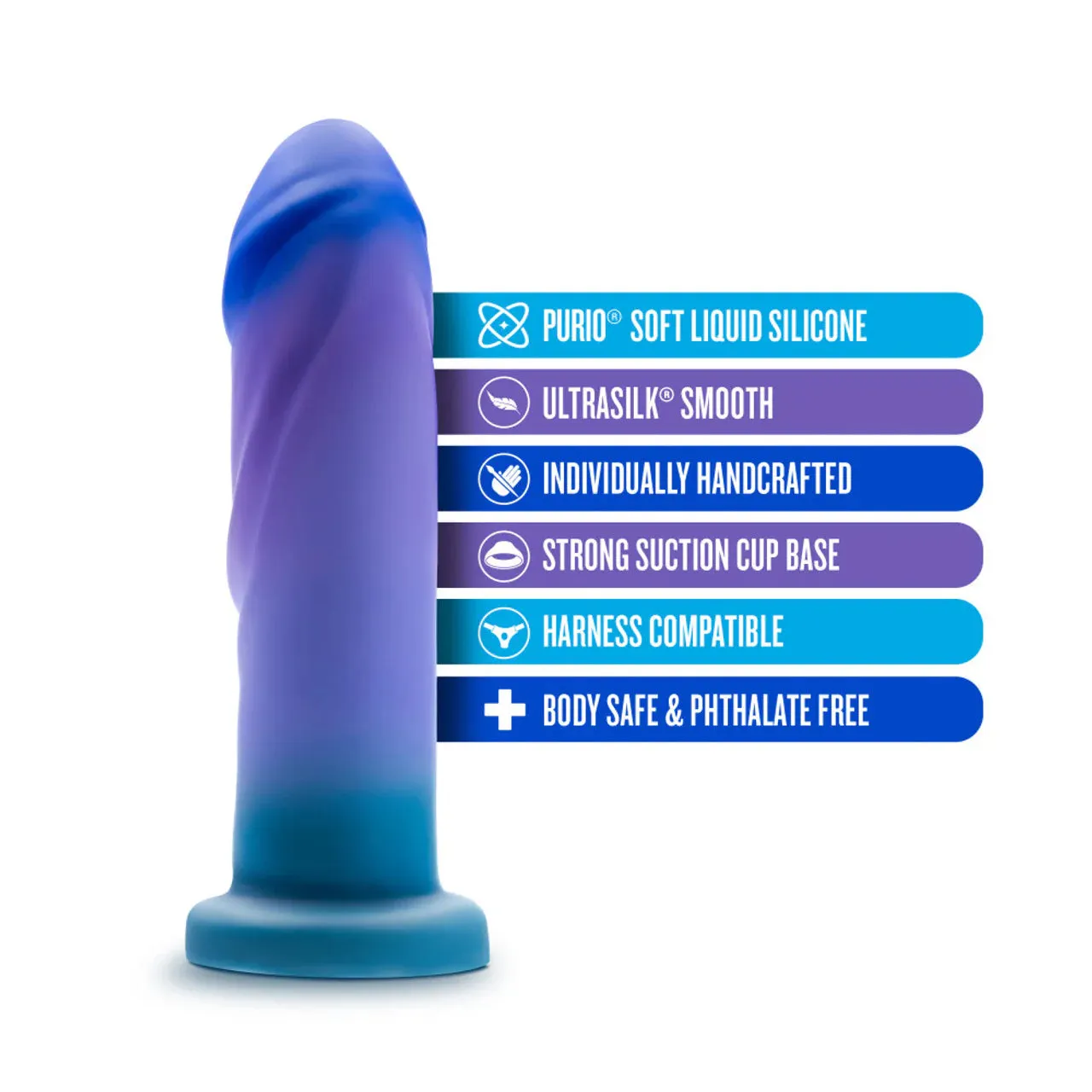 Midnight Rendevous Ocean Blue Avanti Dildo by Blush Novelties