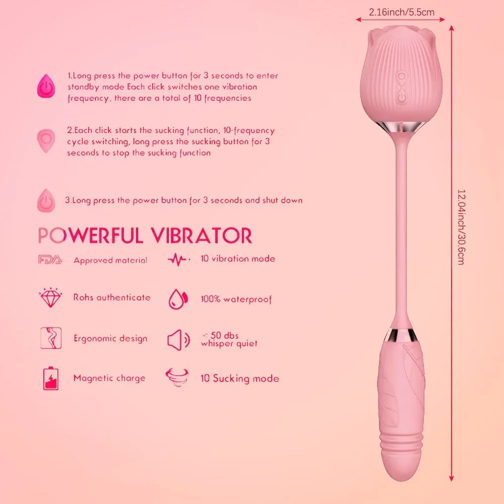 New Upgraded 3 in 1 Rose Sex Stimulator for woman with 10 Tapping Modes
