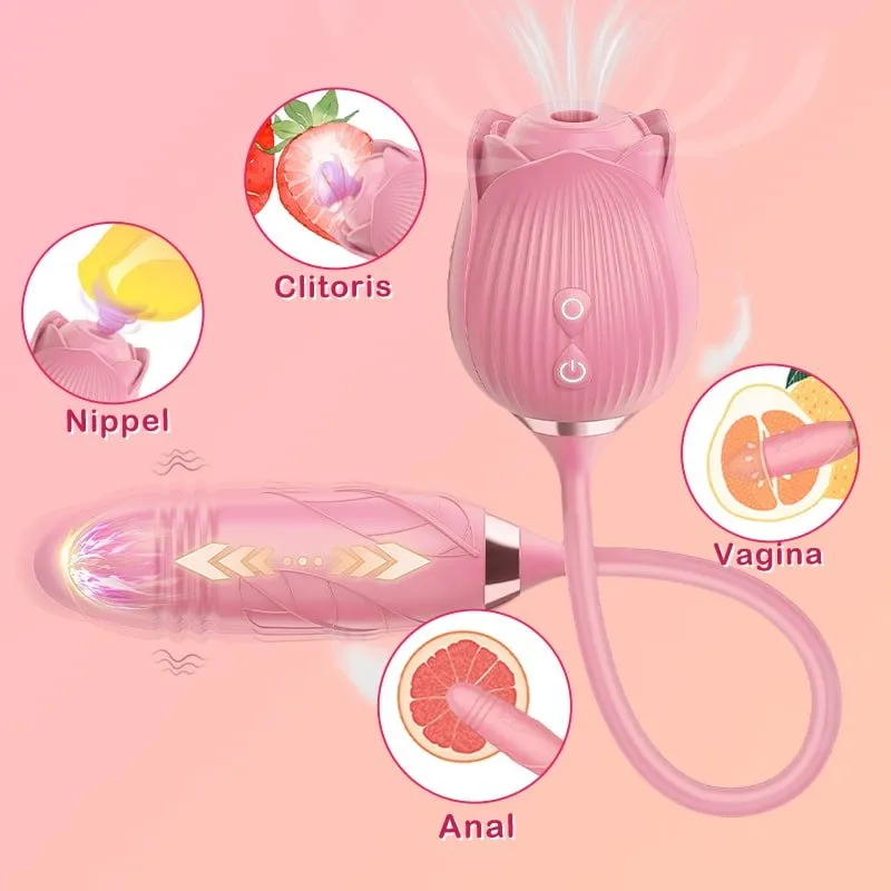 New Upgraded 3 in 1 Rose Sex Stimulator for woman with 10 Tapping Modes