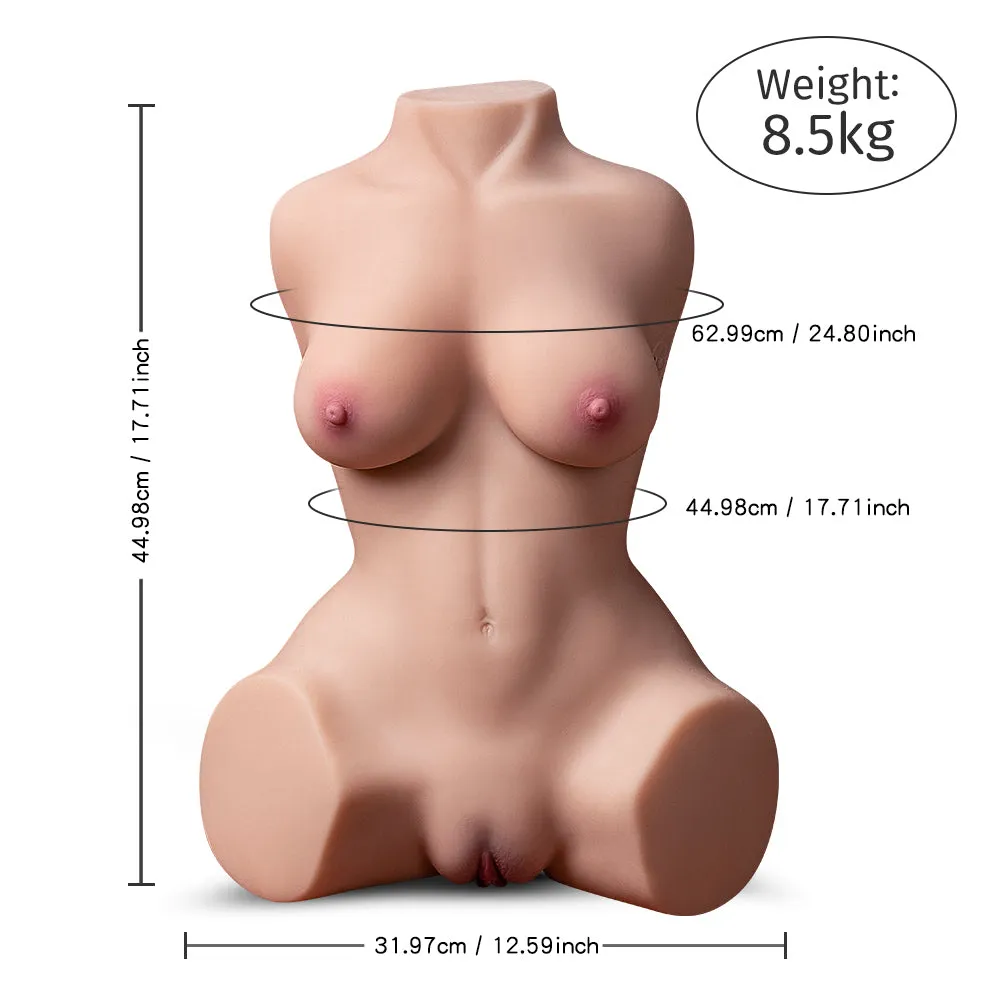 Nina: 18.74lb Small Boobs Sex Doll Torso with Sucking Vibration