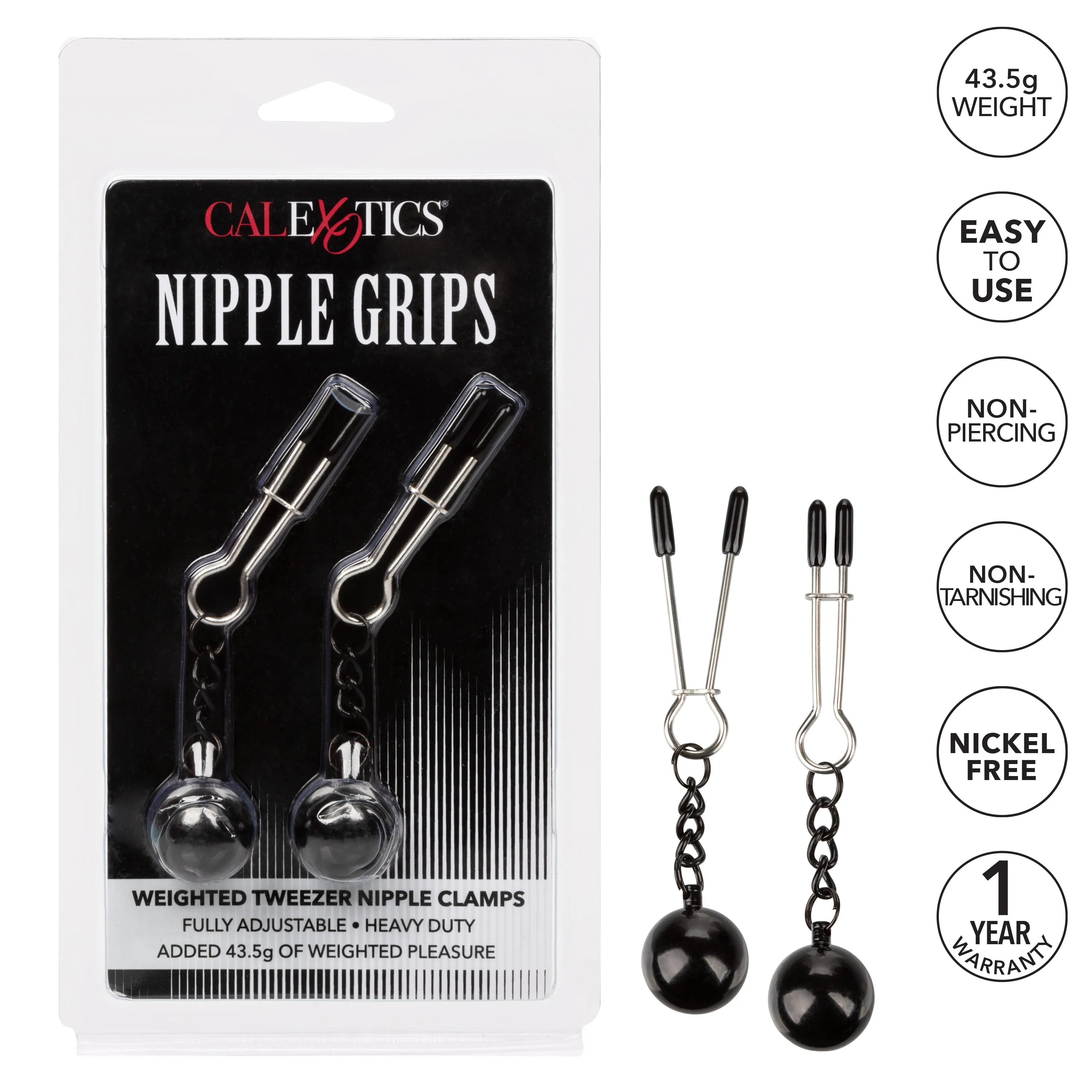 Nipple Grips Weighted Tweezer Nipple Clamps - set of 2
