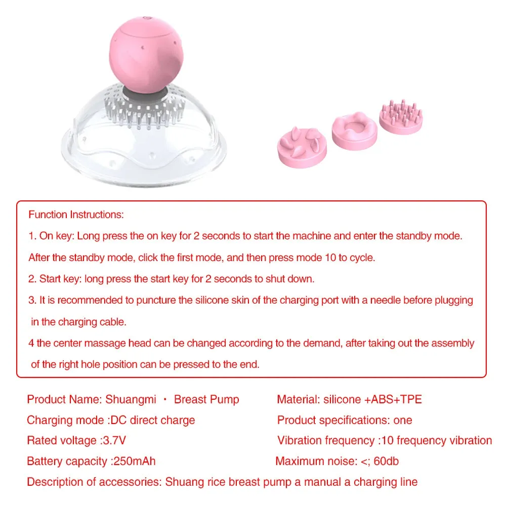 Nipple Sucker Massager - Breast Pump Rotating Stimluation Women Sex Toys