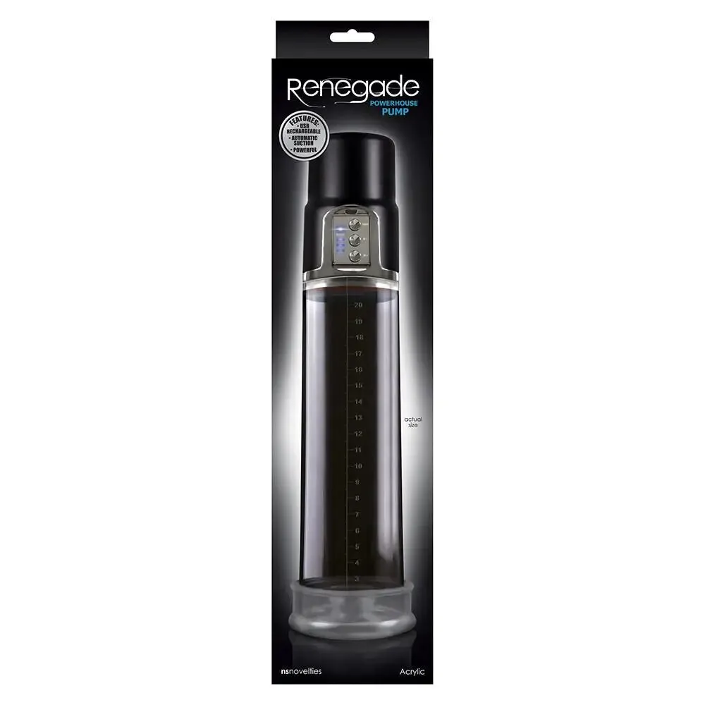 Ns Novelties Clear Renegade Rechargeable Vibrating Penis Pump